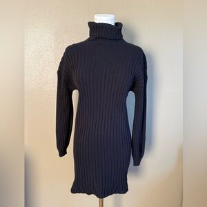 Fashion Nova Black Ribbed Knit Sweater Mini Dress or Tunic
